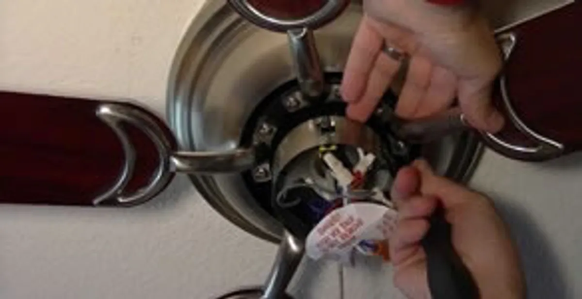 Ceiling fan installation with electrical wiring and mounting by professional electrician in Charleston, SC