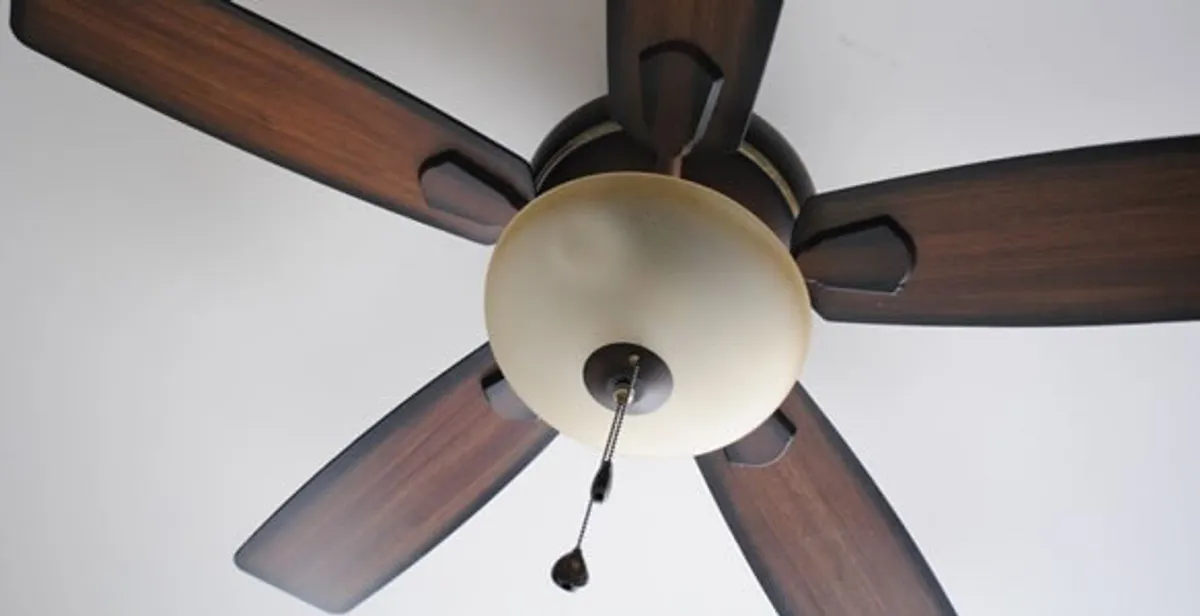 Fully installed ceiling fan with balanced blades and light fixture in Charleston, SC